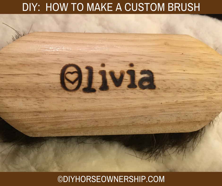 DIY Do It Yourself How to make a custom wood burned horse brush