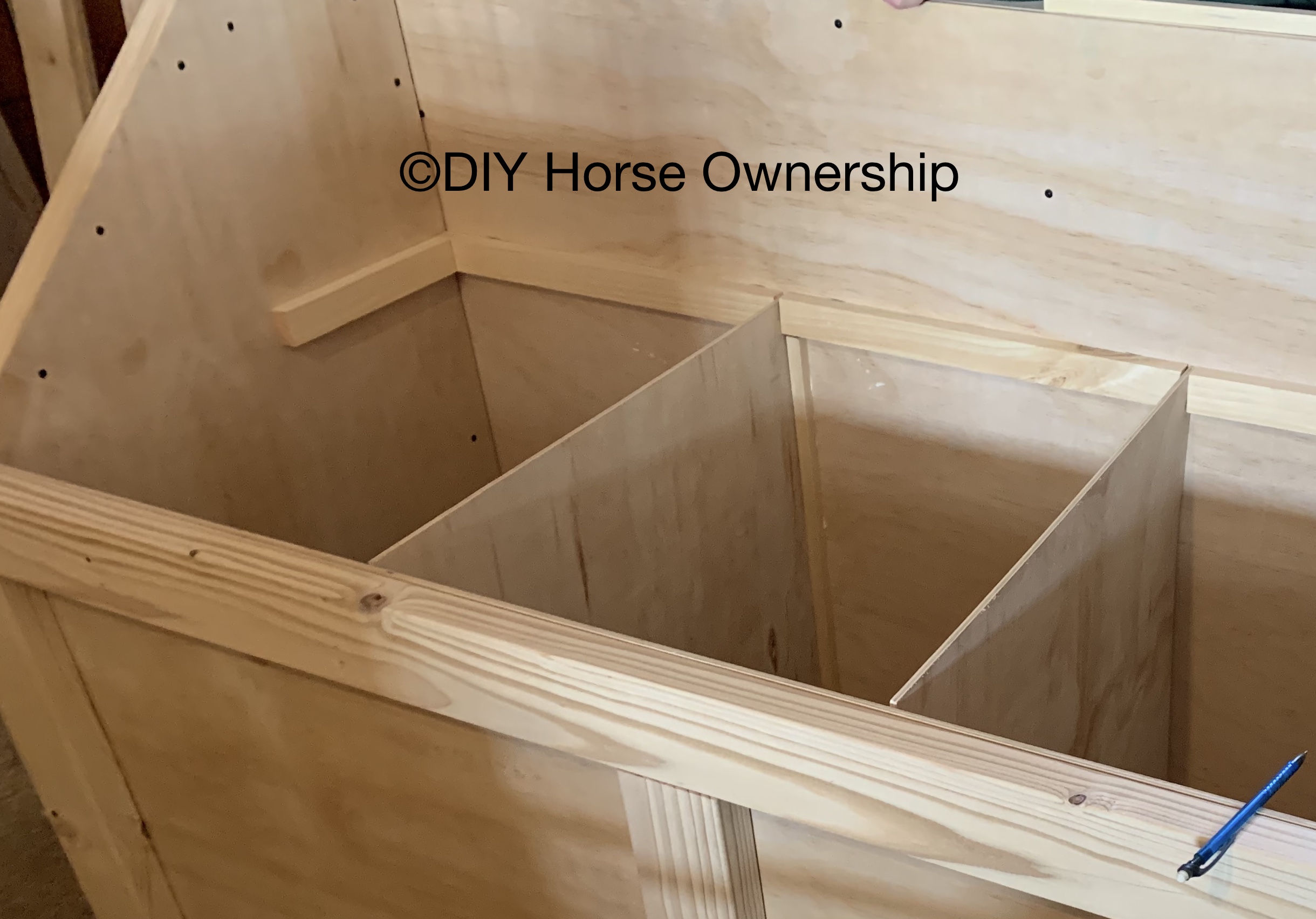 Do it yourself how to make a wooden horse feed bin